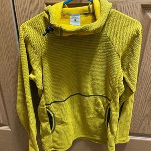 BNWOT Melanzana Original Micro Grid Hoodie Womens XS Mustard Yellow 2019